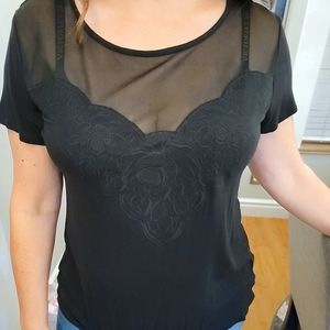 Maurices black sheer top